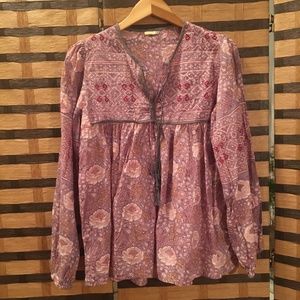 Matta NY Large Floral Cotton Tassel Top